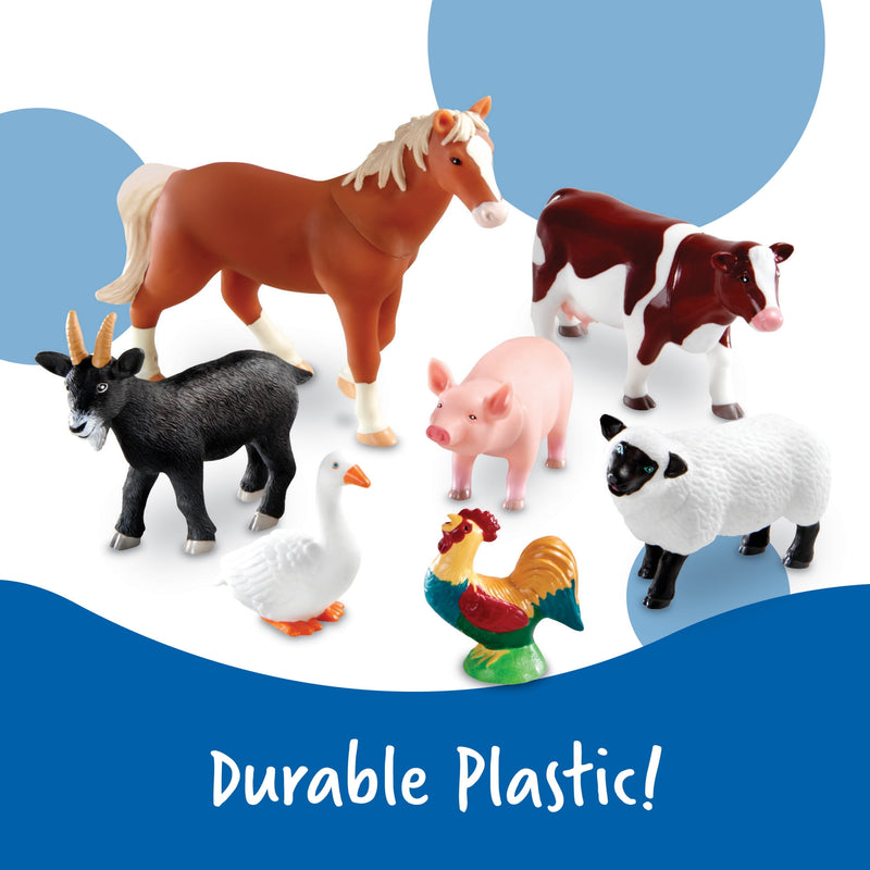 Learning Resources Jumbo Farm Animals, Figures Set For Toddlers, Ages 18 Months+
